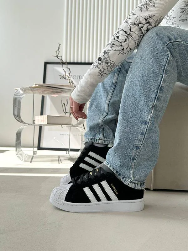 Adidas Superstar Nubuk Siyah Süet 3